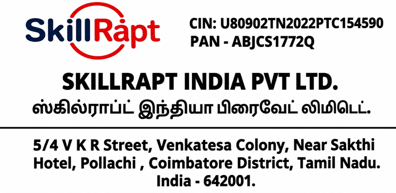 SkillRapt India Private Limited official company details